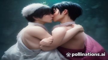 泰国gay片场景截图，两位泰国男演员在热带风情环境中的亲密互动，画面明亮色彩饱满